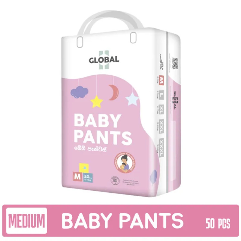 Global Baby Pants Medium 50pcs Jumbo Pack